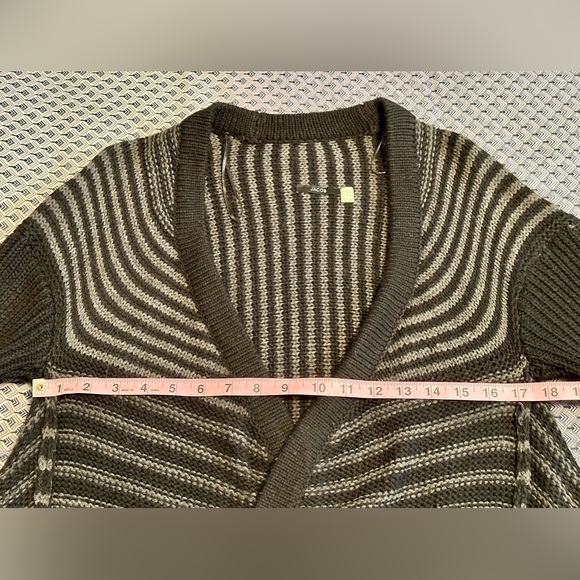 Vintage Y2K Chunky Knit Hi-Low Striped Duster Cardigan Size M - Picture 6 of 9